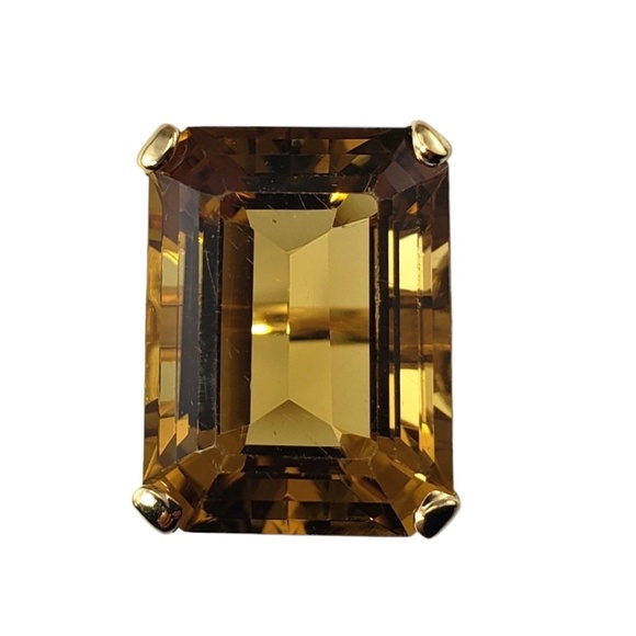 14 Karat Yellow Gold Citrine Quartz Ring Size 6.25 JAGi Certified #15727 - Picture 1 of 9